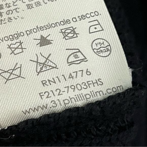 3.1 Philip Lim 2 100% Merino Wool Ribbed Sweater 0109 Dress Black and Cream - Picture 4 of 9